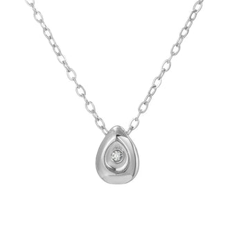 Minimalist silver color stainless steel pendant necklace, hypoallergenic, tarnish-resistant, body jewelry, fashion accessory.