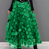 Gothic black high-waist layered circle skirt with an alternative fashion style, featuring a flattering silhouette and a versatile design suitable for various occasions.