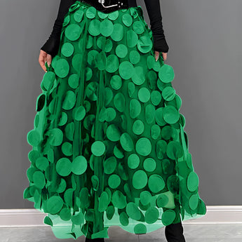 Gothic black high-waist layered circle skirt with an alternative fashion style, featuring a flattering silhouette and a versatile design suitable for various occasions.