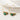 Gold hoop earrings with green crystal pendants from YA-CHAN Luxury Designer Jewelry displayed on a white background.