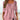 Pink lace bohemian peasant blouse with 3/4 sleeves for women, displayed in size 2XL.