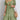 Green pleated midi dress with short sleeves, designed for summer casual wear in size 3XL.