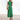 Green Sleeveless Pleated Chiffon Dress - High Neck Cocktail Wear