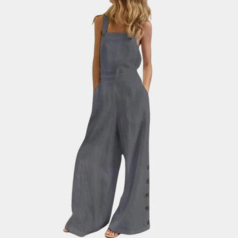 Gray women's utility overalls in a 3XL size feature adjustable straps, multiple pockets, and a practical one-piece design, ideal for casual and functional wear.