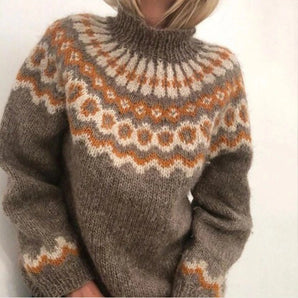 Handmade Women's Wool Turtleneck | Chunky Icelandic Knit Sweater