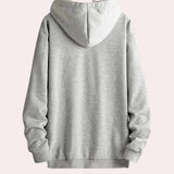 Heather grey women's lightweight casual pullover hoodie with long sleeves and a cozy design, perfect for fall fashion.