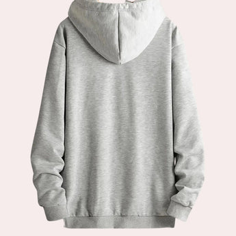 Heather grey women's lightweight casual pullover hoodie with long sleeves and a cozy design, perfect for fall fashion.