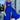 A woman wearing a blue high slit maxi dress with a strappy back, standing and smiling. The dress is designer inspired, fitting her waist and falling elegantly to the floor, highlighting her shoulders.