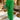 High-waist black slim fit trousers with a green contrast stripe, designed for a formal or fashion-forward look, shown in a 2XL size.