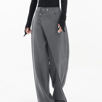 High-waisted black slim fit women's business trousers styled with a formal blazer, showcasing a sophisticated and professional look.