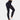 High-waisted black geometric yoga pants in XL, featuring a breathable and stretchable design, suitable for activewear and sportswear activities.