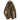 Brown hooded winter jacket in coffee color, featuring textured fabric and brown suede patches, shown in size 6XL. The jacket has long sleeves, a collar, and a mix of brown and beige tones.