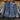 Men's insulated quilted vintage denim jacket in a winter overshirt style, featuring a grey color with a classic collar and long sleeves.
