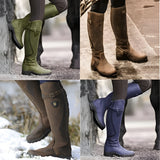 Insulated waterproof leather riding boots designed for thermal winter equestrian activities, featuring a sleek black exterior and sturdy construction suitable for outdoor conditions.
