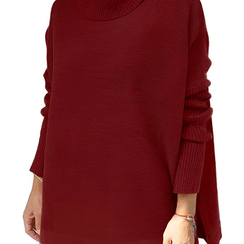 Ivory oversized cozy turtleneck sweater for women, featuring long sleeves and a comfortable relaxed fit, ideal for casual winter wear.