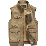 Khaki Slim Fit Cargo Pants in a 4XL size with multiple pockets for outdoor use, shown in a beige shade.