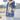 Lavender patchwork hooded fur jacket for women, featuring shades of blue, shown in size 5XL. The luxurious winter outerwear displays a combination of azure and white hues, with long sleeves and a hood, modeled standing upright to showcase the detailed design and fit.