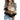 Leopard Print Color Block Sweater in Khaki for Women in XL size, featuring a trendy design with leopard print patterns on the sleeves and a mix of white and black color blocks, suitable for casual wear.