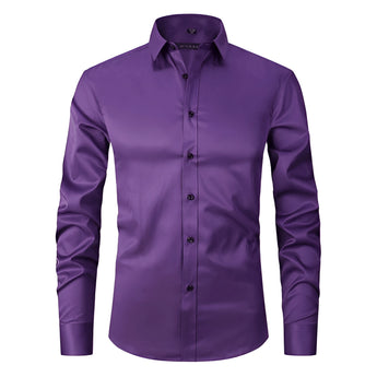 Light blue slim fit men's dress shirt in a breathable cotton blend, featuring long sleeves, a classic collar, and designed in a 4XL size from the Viola variant collection.