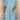 Light blue V-neck ruffle sleeve loose fit summer dress in cotton tunic style, shown in size 3XL.