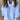 Light Blue Women's Chunky Knit Turtleneck Sweater with Button Sleeves