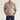 Light gray men's long sleeve knit polo sweater in a relaxed fit, featuring a persimmon color for the 3XL size. The image highlights the sweater's soft jersey texture and details such as the arm, neck, and sleeve design.