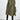 Olive green women's oversized double-breasted trench coat in size 3XL displayed on a mannequin. The coat features a classic collar, long sleeves, and falls to the knee, showcasing a chic and timeless fashion design ideal for layering.