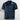 Light grey men's short sleeve linen dress shirt with a mandarin collar and button closure, displayed in a dark blue variant, size XXXL.