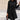 Long black slim fit women's coat in size 3XL, featuring a stylish design with a defined waist, structured shoulders, and a classic collar, perfect for elegant winter wear.