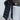 Long white hooded puffer coat in an oversized fit, featuring black and grey accents, with long sleeves and a waist-length design. The coat includes a collar and resembles a trench coat style, suitable for thermal winter wear.
