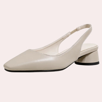 Women's minimalist low-heel black flats in khaki, size 40, made of leather, designed for comfort and featuring a simple, stylish design suitable for everyday wear.
