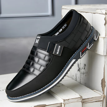 Luxury black leather men's formal shoes with a designer checkered pattern, shown in a Nero color and size 46, featuring a sleek and stylish design suitable for formal occasions.