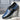Luxury black leather men's formal shoes featuring a designer checkered pattern, shown in a blue color variant, size 46, elegantly crafted for sophistication and style.
