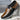 Luxury black leather men's formal shoes with a designer checkered pattern, displayed in brown color, size 46.