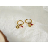 Luxury Gold Hoop Earrings with Pearl Charms from YA-CHAN Designer Jewelry, featuring elegant hoops with dangling natural pearl charms, made of high-quality metal and gemstones, perfect as a fashion accessory or wedding ceremony supply.