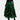 Luxury high-waist black floral 3D skirt in a designer style, featuring a green color scheme and XL size, with intricate floral patterns giving a sophisticated and elegant look suitable for formal occasions.