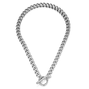Luxury Men's Thick Silver Cuban Link Bracelet - Designer Statement Jewelry, 45cm