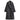 Luxury women's double-breasted wool winter coat in gray, featuring a formal and elegant design with a classic overlapping collar and long sleeves, tailored as an overcoat for a stylish and sophisticated look.