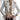 Elegant white double-breasted blazer for women in 4XL, featuring gold buttons, a tailored waist, long sleeves, and a structured collar, perfect for an office chic look.