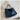 Matisse-Inspired Blue and Beige Leather Tote Bag, Minimalist Large Shoulder Bag with a Rectangle Shape, Ideal for Travel and Fashion.
