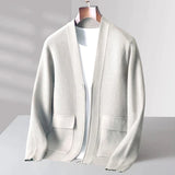 Men's beige lightweight wool crewneck sweater in size 2XL, displayed on a mannequin. The sweater features a simple crew neckline and long sleeves, perfect for fall fashion.