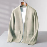 Men's gray lightweight wool crewneck sweater shown in 2XL size, styled for fall fashion with a focus on knitwear.