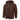 Men's brown hooded leather jacket in a quilted biker style with long sleeves, a collar, and functional pockets, available in size 4XL.