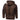 Men's black hooded leather jacket in a quilted biker style with long sleeves, a collar, and a sleek, fitted design.