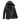 Men's black hooded parka jacket in 4XL size, featuring an insulated, water-resistant design with a sleek outerwear style, complete with long sleeves and a protective collar.