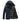 Men's dark blue hooded parka, insulated and water-resistant, featuring long sleeves, a full-length coat design, and multiple pockets for added convenience.