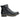 Men's black leather combat boots with a side zipper and rugged sole, featuring a sturdy design suitable for outdoor activities and work environments.