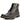 Men's dark brown leather combat boots featuring a rugged sole and a convenient side zipper, designed for outdoor and work environments.