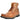 Men's brown leather combat boots with a side zipper and rugged sole, size 48.