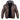 Men's dark brown leather hooded motorcycle bomber jacket with a front zipper, long sleeves, and multiple pockets, designed for winter wear.